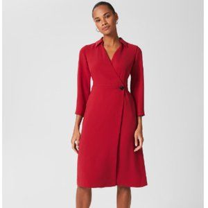 NWT Hobbs London Red Faux Wrap Dress - Size 10 US